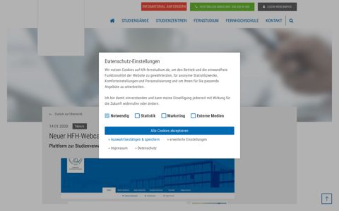 Neuer Webcampus online | HFH · Hamburger Fern-Hochschule