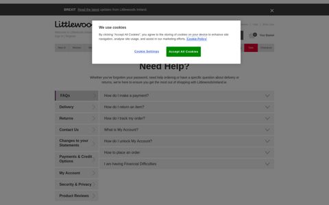 Online Help System - Littlewoods Ireland
