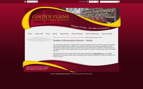 Student Information System - Aeries - Golden Plains Unified ...
