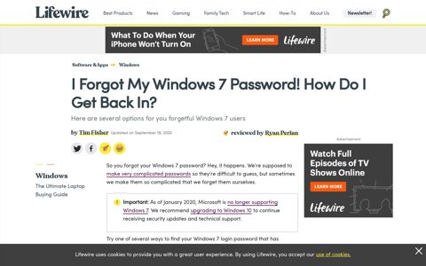 I Forgot My Windows 7 Password! How Do I Get Back In?