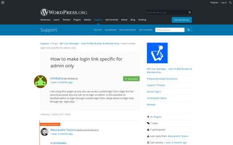 How to make login link specific for admin only | WordPress.org