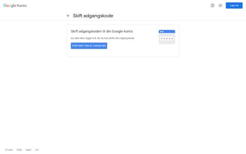 Skift adgangskode - Google Account
