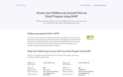 How to access your Mailbox.org email account using IMAP