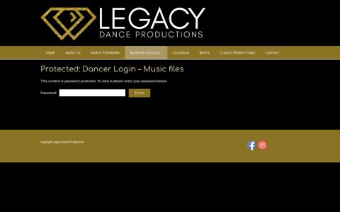 Dancer Login ⋆ Legacy Dance Productions