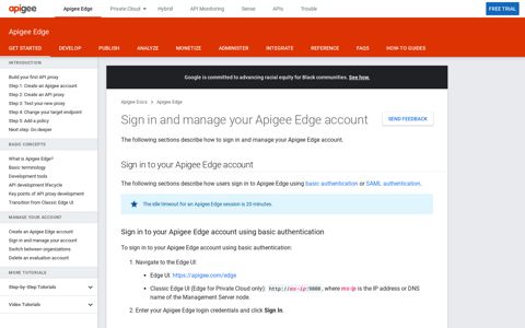 Sign in and manage your Apigee Edge account | Apigee Docs