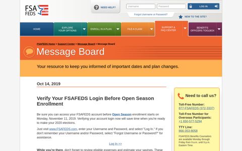 Verify Your FSAFEDS Login Before Open Season Enrollment