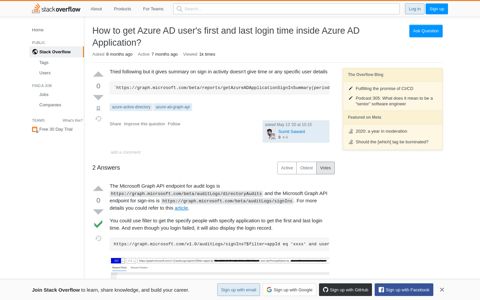How to get Azure AD user's first and last login time inside ...