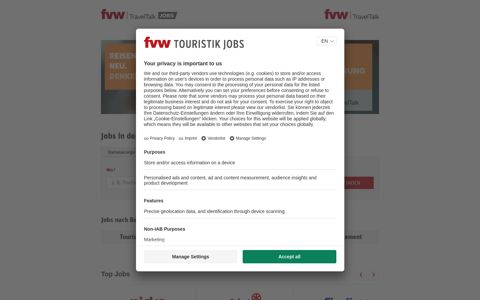 Aktuelle Jobs in der Touristik - fvwjobs.de