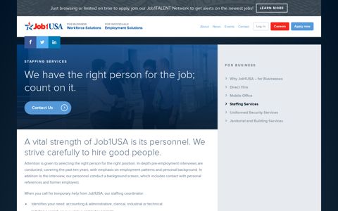 Job1USA › Staffing Services