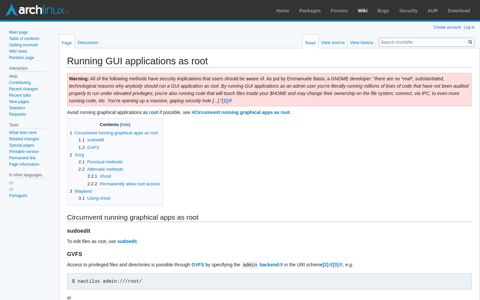Running GUI applications as root - ArchWiki