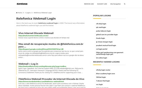 Itelefonica Webmail Login ❤️ One Click Access - iLoveLogin