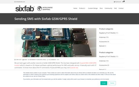 Sending SMS with Sixfab GSM/GPRS Shield - Sixfab