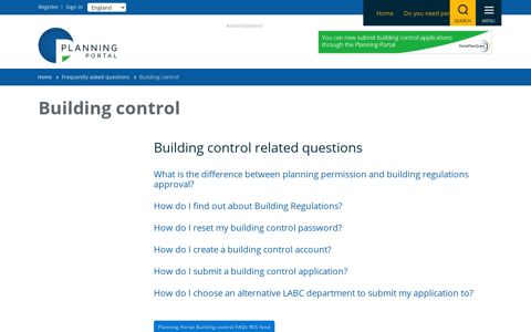 Building control | Planning Portal