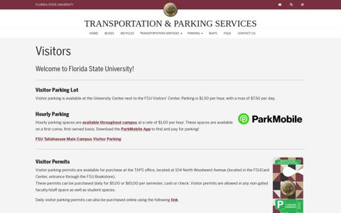 Visitors | Transportation & Parking Services - FSU ...