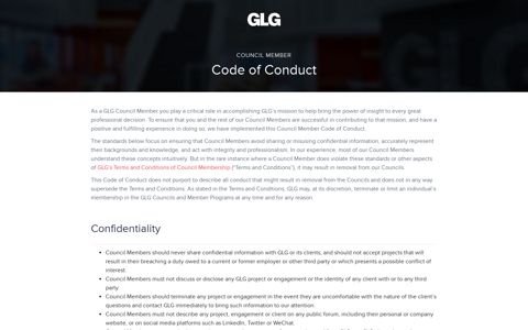 Code of Conduct - GLG