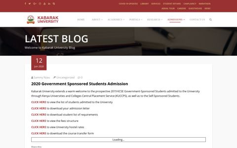 2020 Government Sponsored Students Admission - Kabarak ...