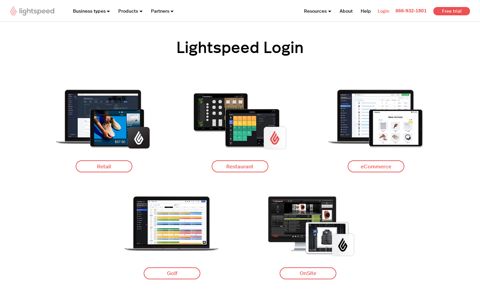 Lightspeed login page | Lightspeed POS