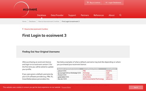 First Login to ecoinvent 3 – ecoinvent