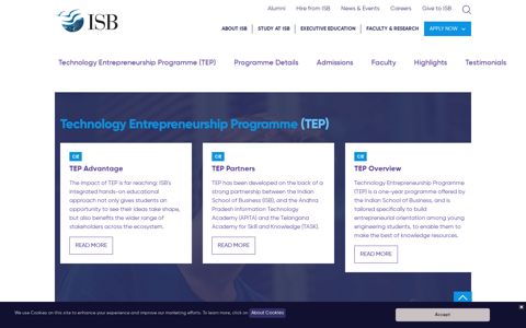 Technology Entrepreneurship Programme (TEP) - ISB