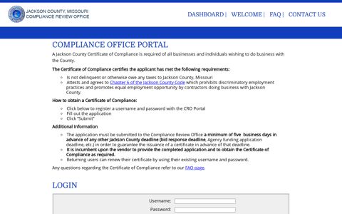 | Jackson County Compliance Office Portal