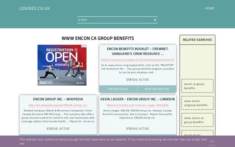 www encon ca group benefits - General Information about Login