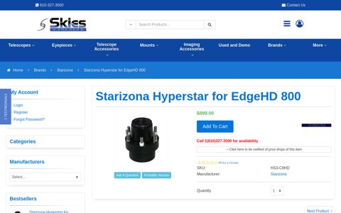 Starizona Hyperstar for EdgeHD 800 | Skies Unlimited