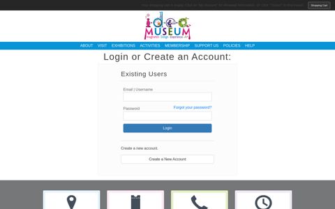 Login or Create an Account - idea Museum