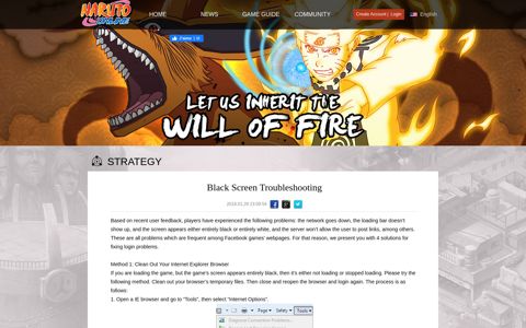 Black Screen Troubleshooting - Naruto Online - Oasis Games