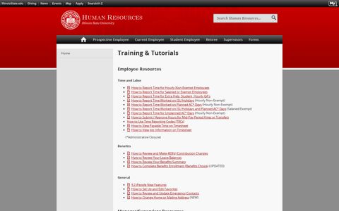 Training & Tutorials | Human Resources - Illinois State