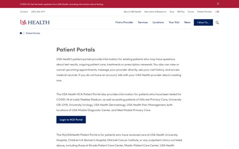 Patient Portals | USA Health