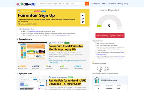 Faironfair Sign Up - A database full of login pages from all ...