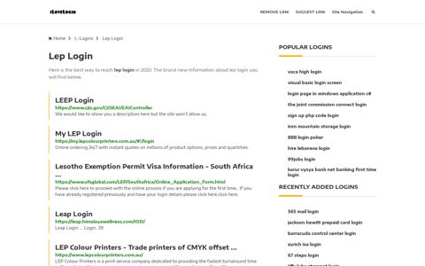 Lep Login ❤️ One Click Access - iLoveLogin