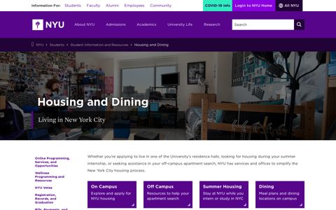 Housing and Dining - NYU