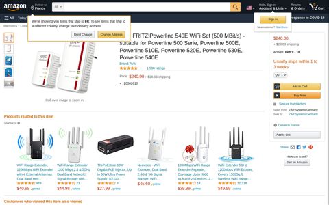 AVM FRITZ!Powerline 540E WiFi Set (500 MBit/s) - Amazon.com