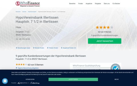 HypoVereinsbank Illertissen Hauptstr. Illertissen - WhoFinance