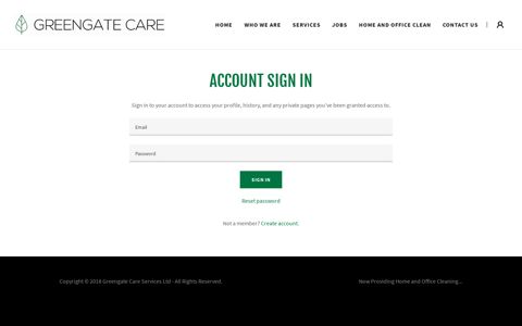 Login | greengate care