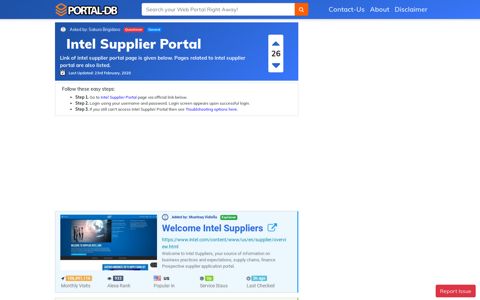 Intel Supplier Portal