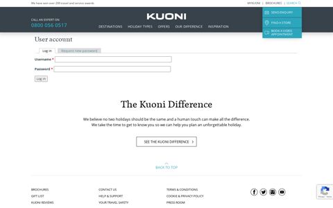 User account | Kuoni