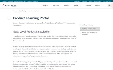 On-Demand Training Portal for RealPage Products