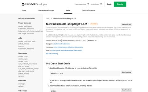 CircleCI Developer Hub - fairwinds/rok8s-scripts