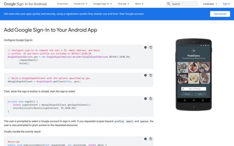 Google Sign-In for Android | Google Developers
