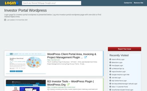 Investor Portal Wordpress