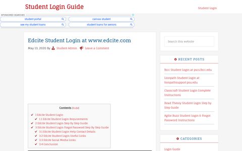 Edcite Student Login at www.edcite.com - student-login.info