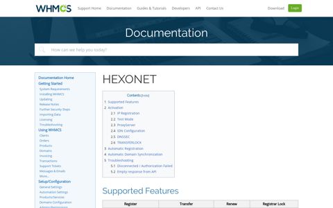 HEXONET - WHMCS Documentation