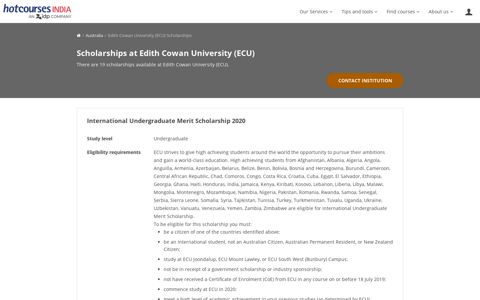 Scholarships at Edith Cowan University (ECU)