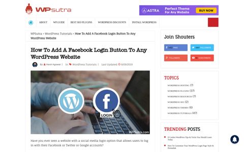 How To Add A Facebook Login Button To Any WordPress ...