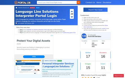 Language Line Solutions Interpreter Portal Login - Portal-DB.live