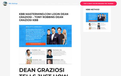 Kbb Mastermind.Com Login Dean Graziosi - Tony Robbins ...