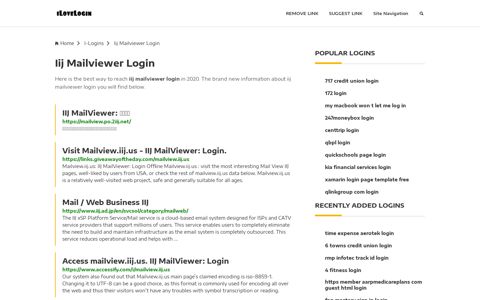 Iij Mailviewer Login ❤️ One Click Access - iLoveLogin