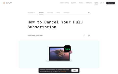 How to cancel Hulu subscription - Setapp